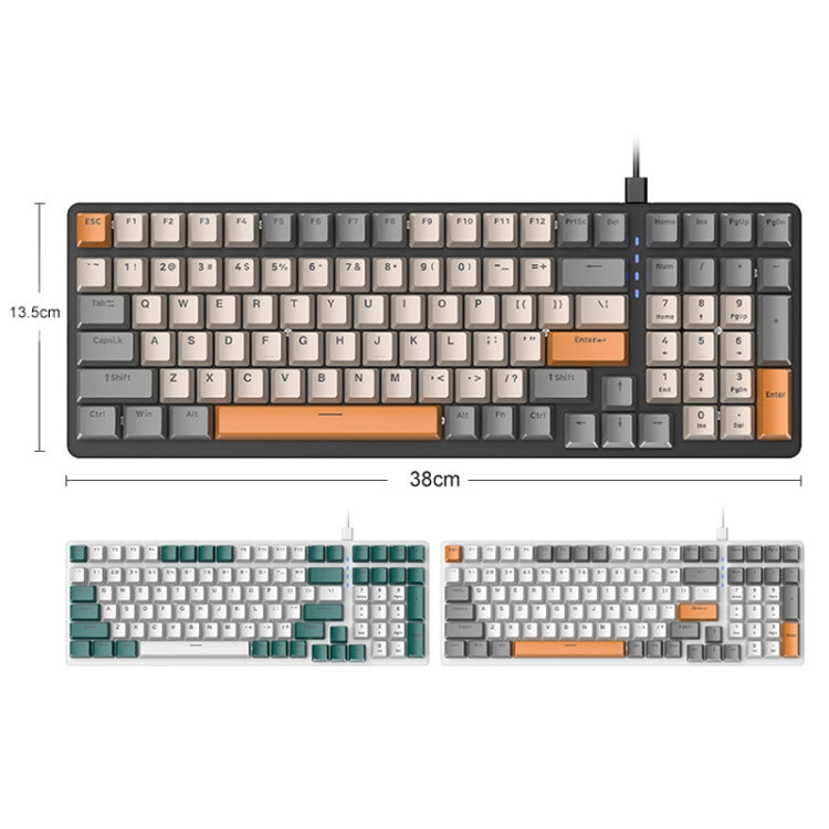 ZIYOU LANG K3 Juego de 100 teclas Teclado mecánico con cable brillante, Longitud del cable: 1,5 m, Estilo:, K3 Micro Light Version Green Axis, K3 Micro Light Version Red Axis, K3 Water Green Version Green Axis, K3  Water Green Version Red Axis         ...