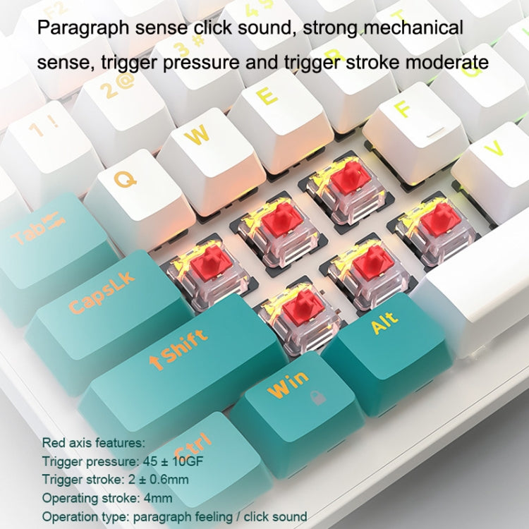 ZIYOU LANG K3 Juego de 100 teclas Teclado mecánico con cable brillante, Longitud del cable: 1,5 m, Estilo:, K3 Micro Light Version Green Axis, K3 Micro Light Version Red Axis, K3 Water Green Version Green Axis, K3  Water Green Version Red Axis         ...
