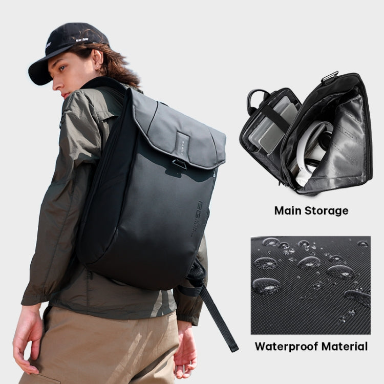 BANGE BG-2575 Mochila impermeable antirrobo para computadora portátil Mochila de negocios de trabajo diario de 15.6 pulgadas, BG-2575 Black, BG-2575  Grey