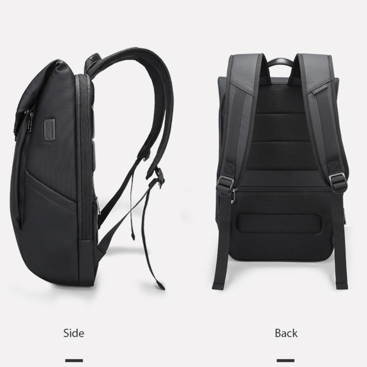 BANGE BG-2575 Mochila impermeable antirrobo para computadora portátil Mochila de negocios de trabajo diario de 15.6 pulgadas, BG-2575 Black, BG-2575  Grey