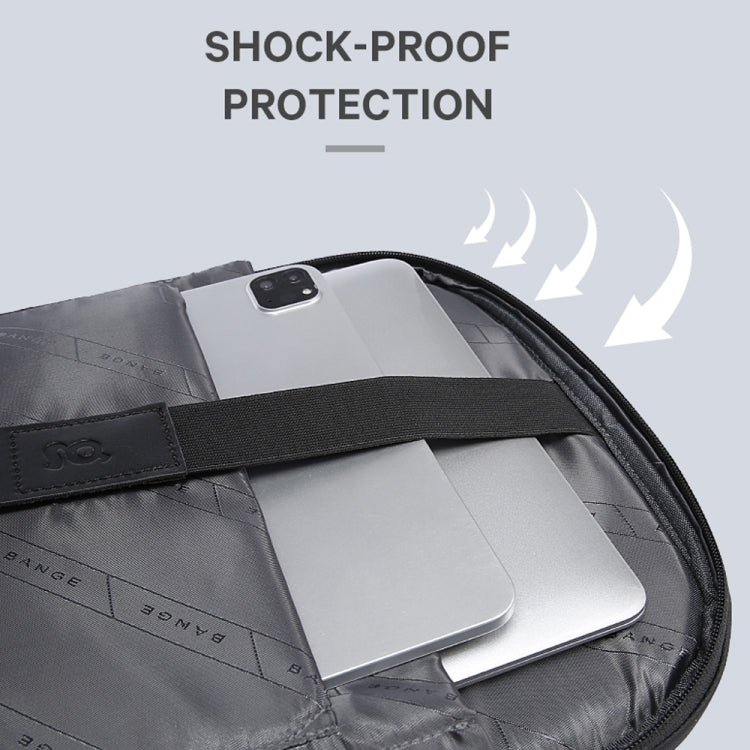 BANGE BG-2575 Mochila impermeable antirrobo para computadora portátil Mochila de negocios de trabajo diario de 15.6 pulgadas, BG-2575 Black, BG-2575  Grey