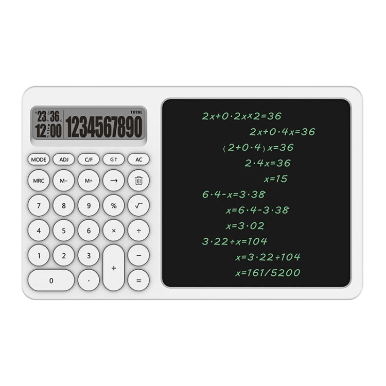 Tablero de escritura LCD para calculadora de oficina con soporte, White