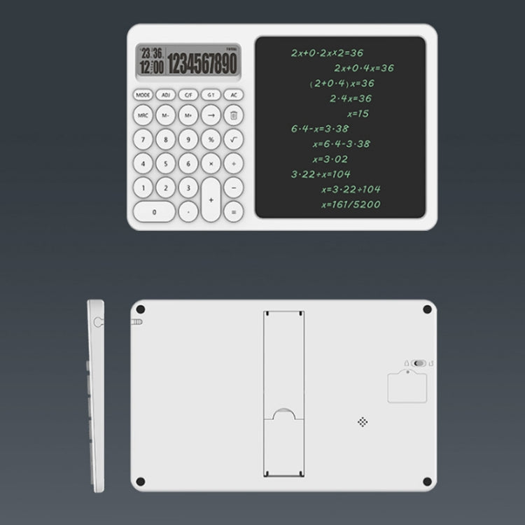 Tablero de escritura LCD para calculadora de oficina con soporte, White
