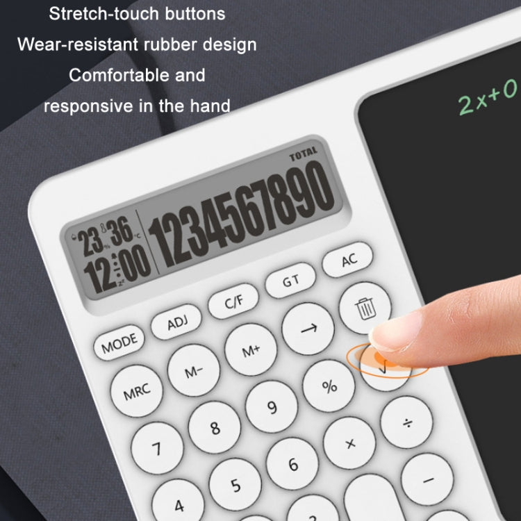 Tablero de escritura LCD para calculadora de oficina con soporte, White