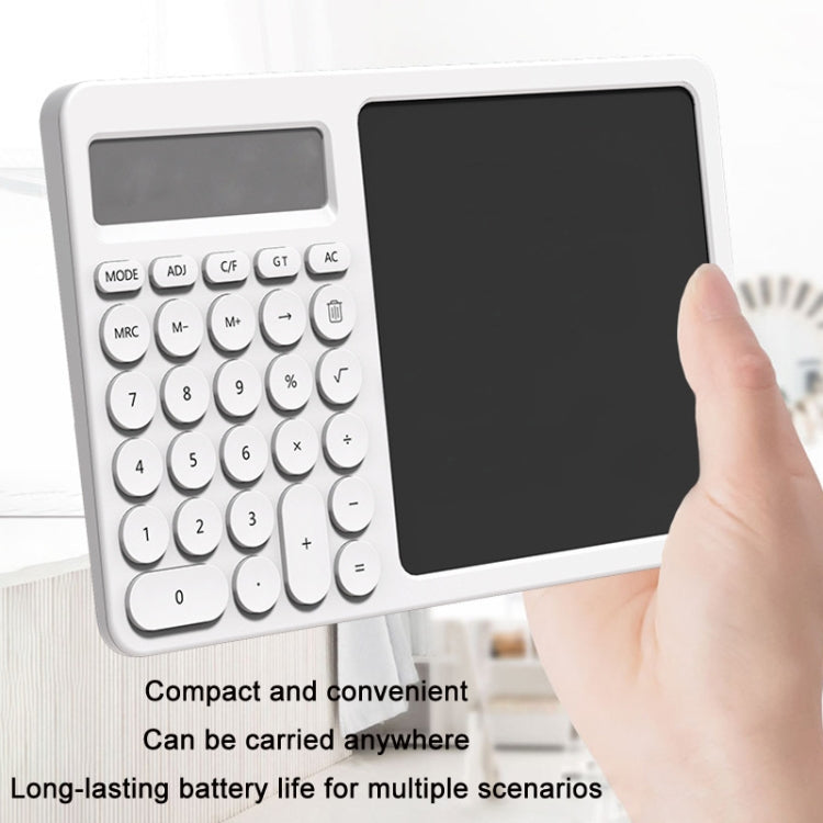 Tablero de escritura LCD para calculadora de oficina con soporte, White