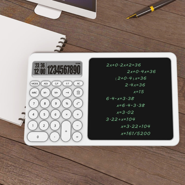 Tablero de escritura LCD para calculadora de oficina con soporte, White