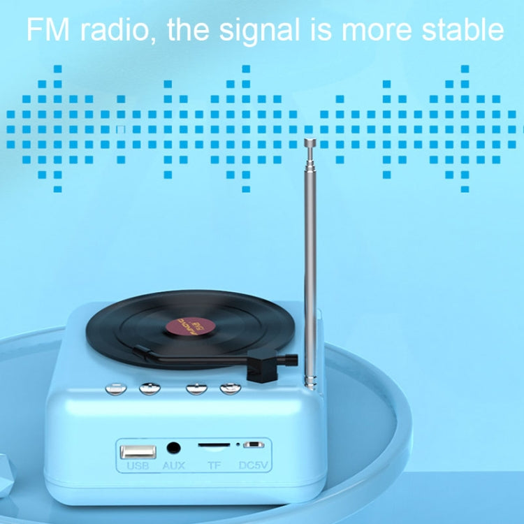 Manovo H3 Macaron Reproductor de discos de vinilo Altavoz Bluetooth Radio estéreo retro, Pink, Yellow, Blue