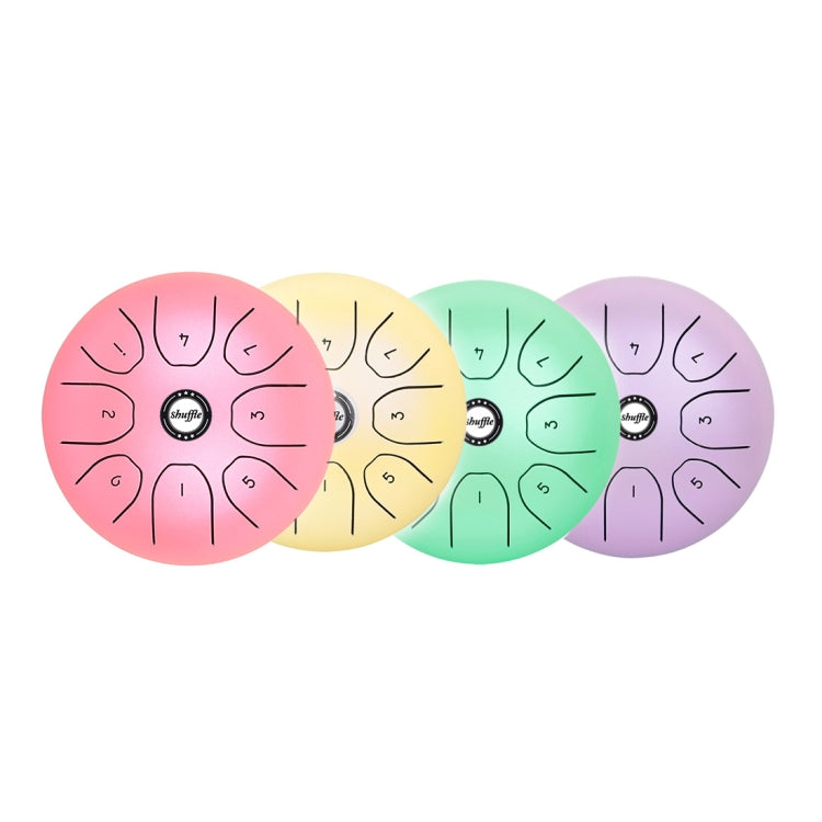 Shuffle SD-5 Instrumento de percusión de tambor vacío sin preocupaciones con lengua de acero de 5,5 pulgadas, Shuffle Yellow, Shuffle Pink, Shuffle Purple, Shuffle Green