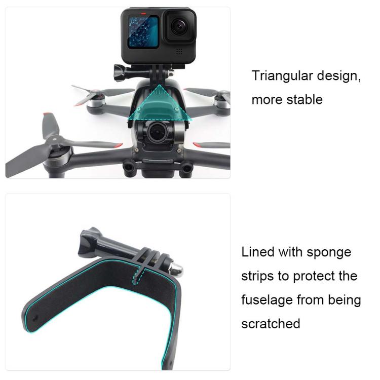 Soporte de adaptador de expansión superior Soporte de cámara deportiva, For DJI FPV