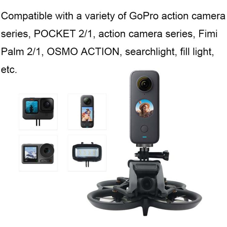 Para DJI Avata CQT Adaptador de expansión superior Soporte de cámara deportiva, For DJI Avata