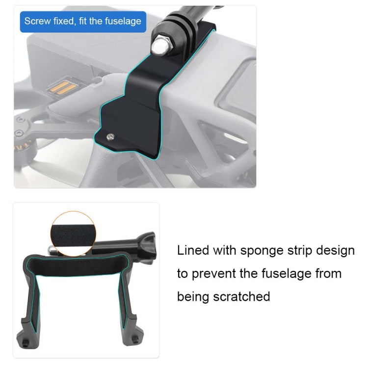 Para DJI Avata CQT Adaptador de expansión superior Soporte de cámara deportiva, For DJI Avata