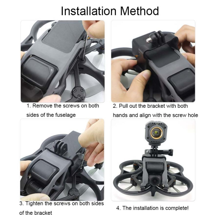 Para DJI Avata CQT Adaptador de expansión superior Soporte de cámara deportiva, For DJI Avata