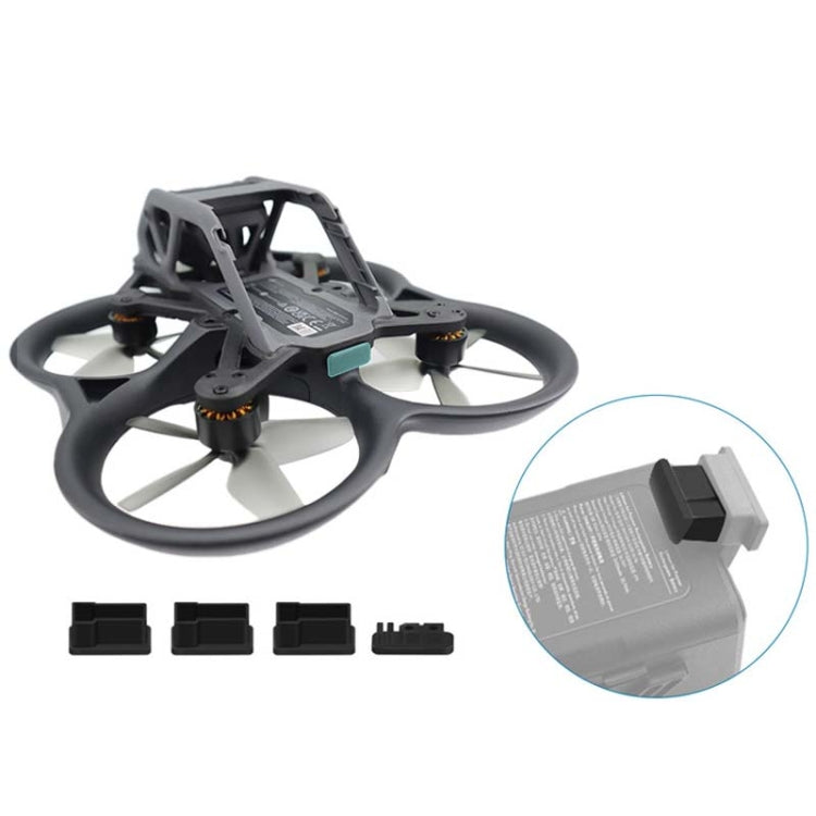 Para DJI Avata CQT 913407 Cuerpo de la batería Contacto TPU Tapones a prueba de polvo Cubierta de protección contra la humedad, 4PCS/Set