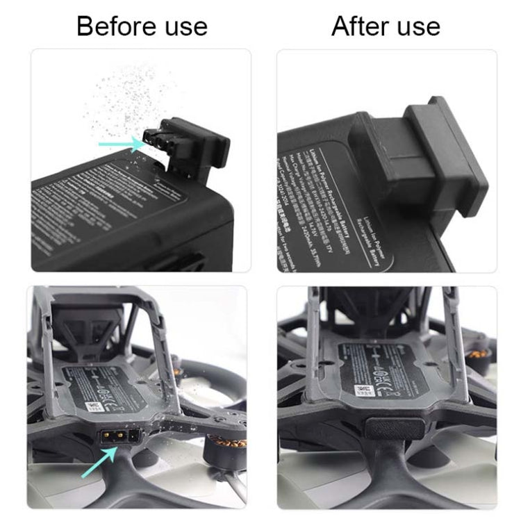 Para DJI Avata CQT 913407 Cuerpo de la batería Contacto TPU Tapones a prueba de polvo Cubierta de protección contra la humedad, 4PCS/Set