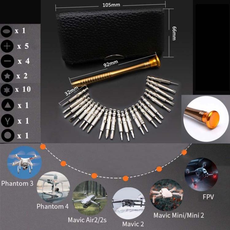 Juego de destornilladores de reparación de drones CQT para DJI Mavic 2/Mini/2/Air 2/2S/FPV/Phantom 3/4, 25-In-1