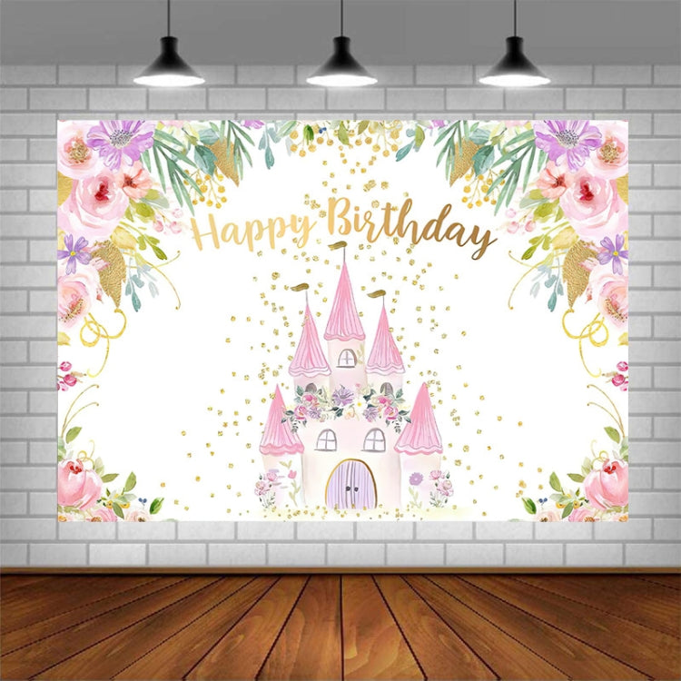 1.5m x 1m Castillo de dibujos animados Fotografía Fondo Tela Fiesta de cumpleaños Escena Decoración