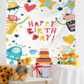 Diseño de cumpleaños Tela colgante Niños Foto Tela de pared, 150x230cm Velvet, 180x200cm Velvet