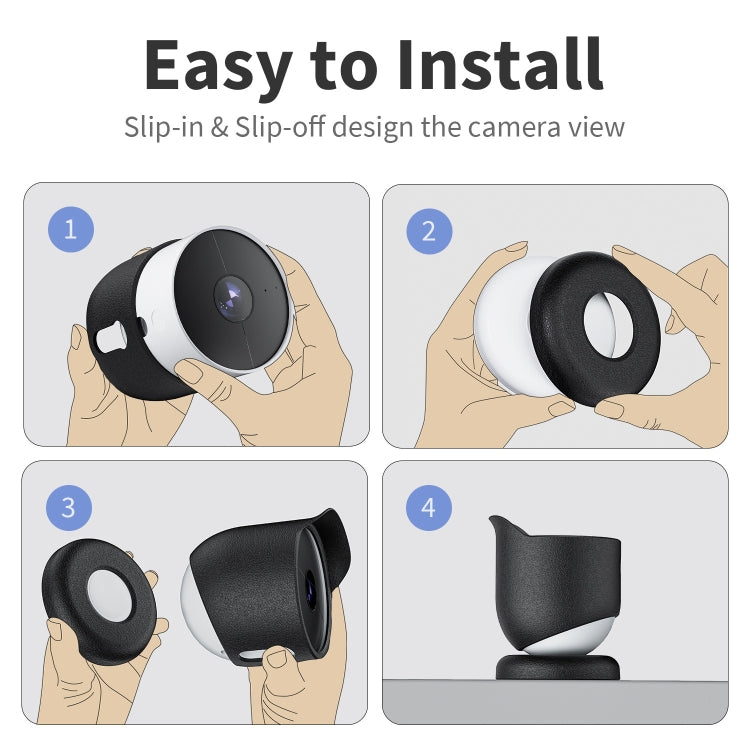 Para la cubierta protectora resistente al agua de silicona para cámara Google Nest para exteriores, For Google Nest White, For Google Nest Black