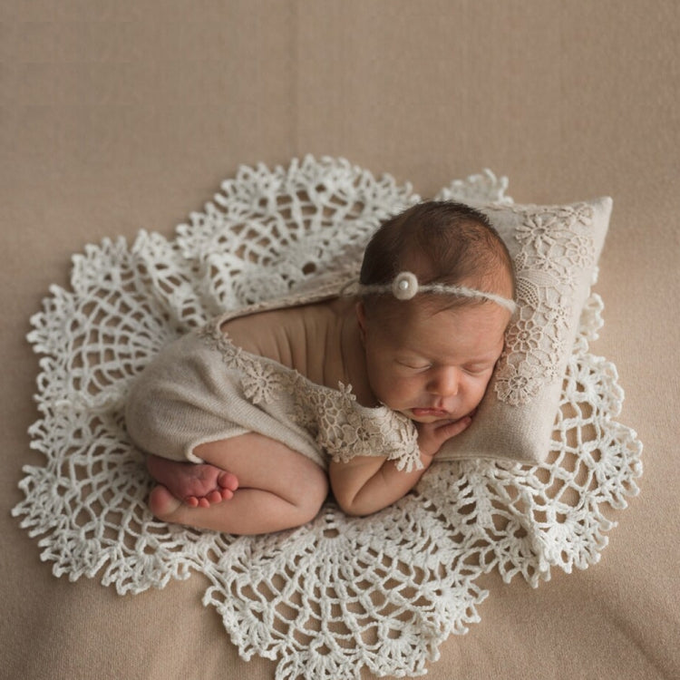 Manta redonda de encaje hueco + traje de almohada atrezos para fotografía de bebés, Blanket Suit(White), Blanket Suit(Pink), Blanket Suit(Light Blue), Blanket Suit(Light Green), Blanket Suit(Khaki), Blanket Suit(Beige)