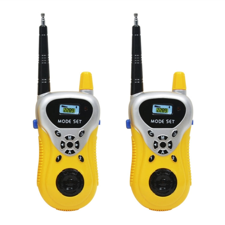 2289 1 par de niños Mini Walkie Talkie juguetes inalámbricos que hablan al aire libre juguetes interactivos, Yellow, Green