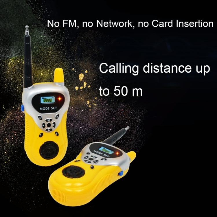 2289 1 par de niños Mini Walkie Talkie juguetes inalámbricos que hablan al aire libre juguetes interactivos, Yellow, Green