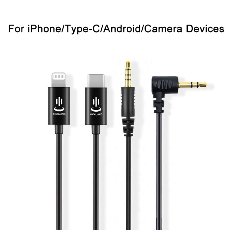 Para Rode Micrófono YICHUANG Adaptador Cable de audio, 3.5mm To 8 Pin, 3.5mm To Type -C, 3.5mm TRS to TRS, 3.5mm TRS to TRRS