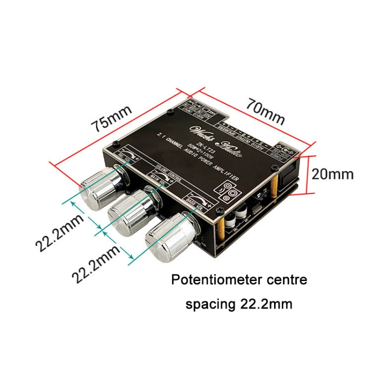 Módulo amplificador receptor de audio Bluetooth TWS de 2.1 canales con subwoofer, LT22 15W+30W, LT23 50W+100W