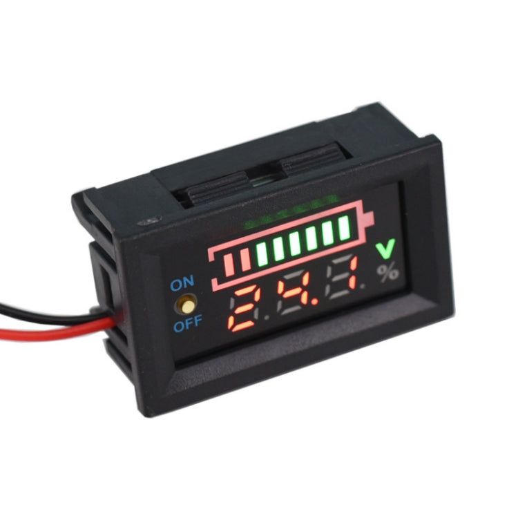 Interruptor de visualización del medidor de potencia de voltaje de la batería de litio del coche eléctrico, 6-30V, 7-100V