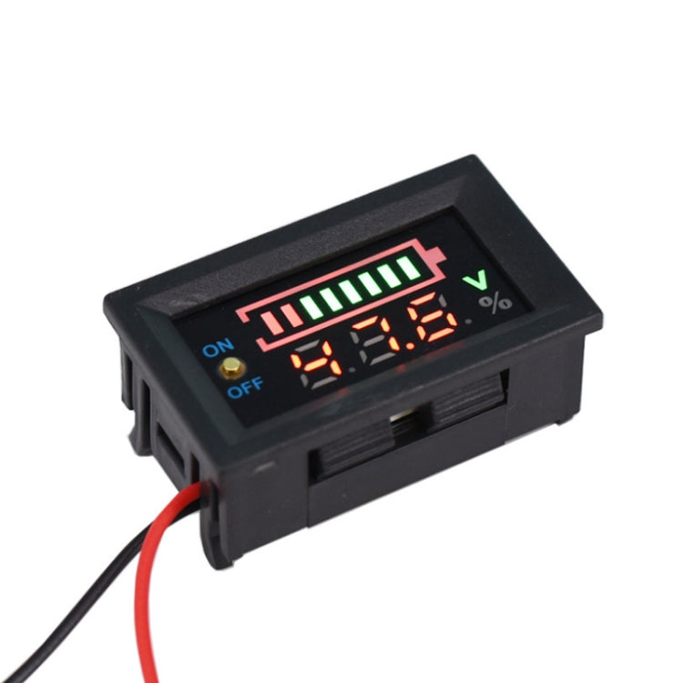 Interruptor de visualización del medidor de potencia de voltaje de la batería de litio del coche eléctrico, 6-30V, 7-100V