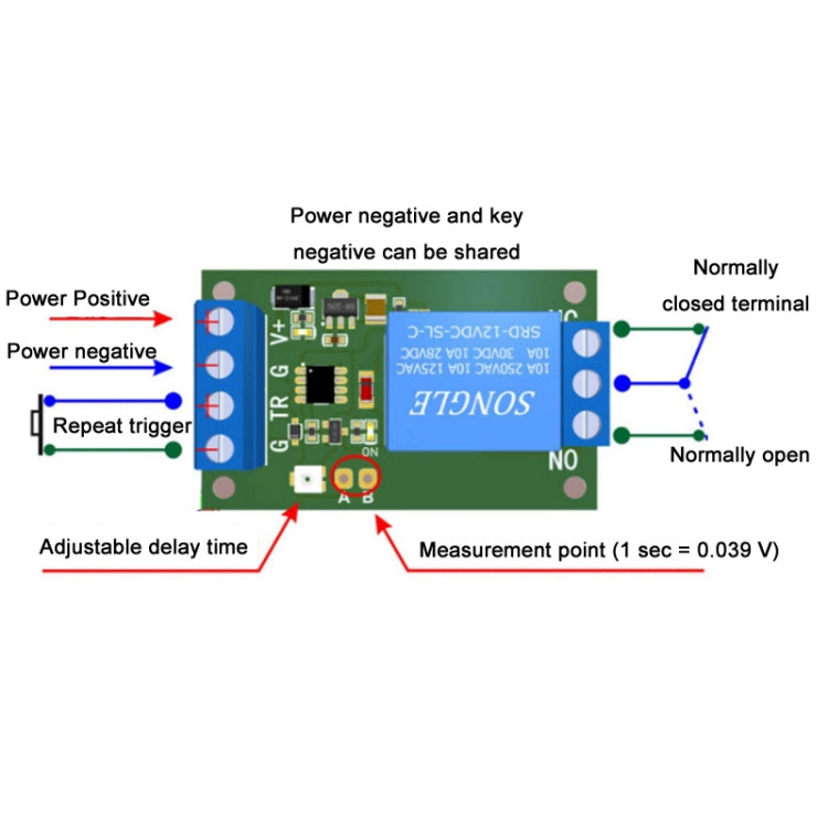Módulo de relé de retardo de arranque protegido de 12 V/24 V, 12V