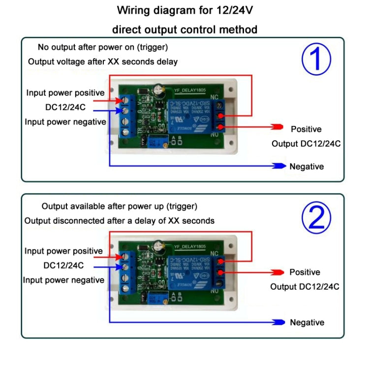 Módulo de relé de retardo de arranque protegido de 12 V/24 V, 12V