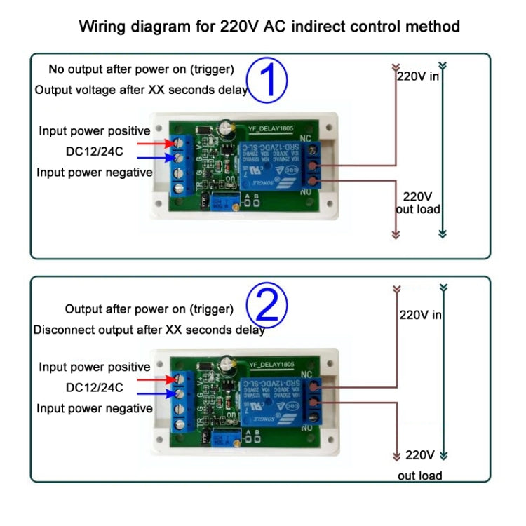 Módulo de relé de retardo de arranque protegido de 12 V/24 V, 12V