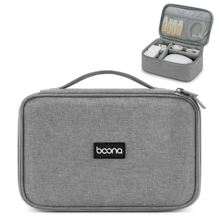 Bolsa de almacenamiento digital con cable de datos para auriculares multifuncional Baona, especificaciones:, Single-layer (Gray), Single-layer (Black), 2-layer (Gray), 2-layer (Black), Single-Layer Box (Gray), Single-Layer Box (Black), 2-layer Box (Gra...