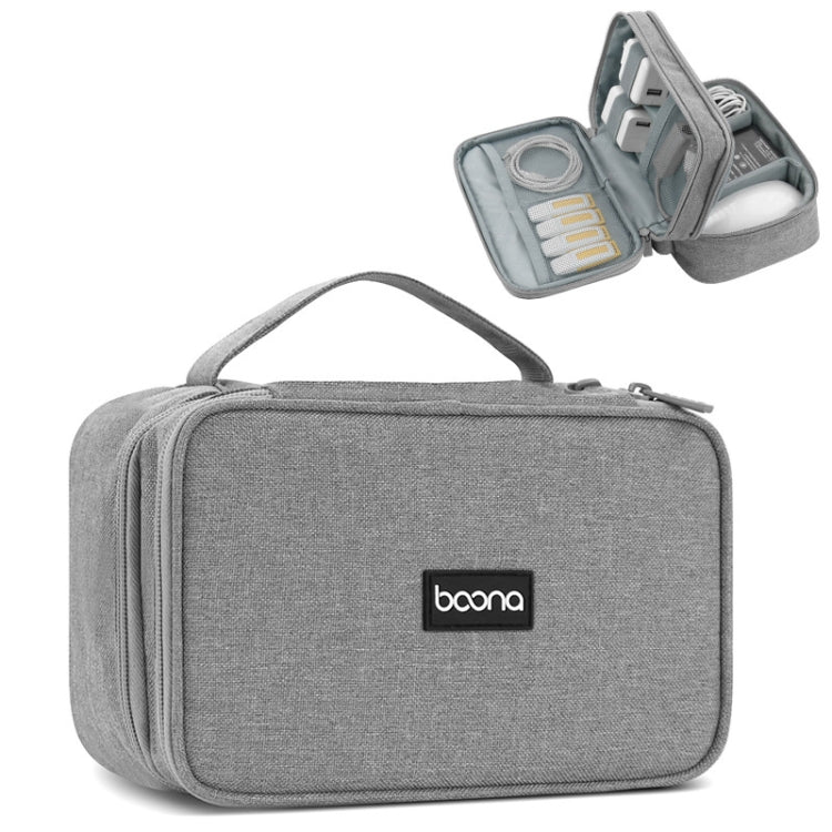 Bolsa de almacenamiento digital con cable de datos para auriculares multifuncional Baona, especificaciones:, Single-layer (Gray), Single-layer (Black), 2-layer (Gray), 2-layer (Black), Single-Layer Box (Gray), Single-Layer Box (Black), 2-layer Box (Gra...