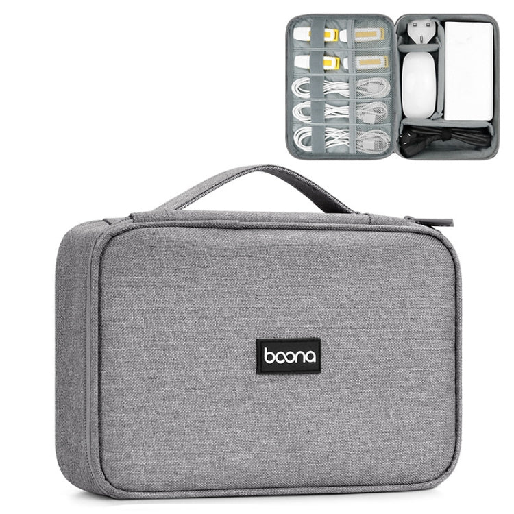 Bolsa de almacenamiento digital con cable de datos para auriculares multifuncional Baona, especificaciones:, Single-layer (Gray), Single-layer (Black), 2-layer (Gray), 2-layer (Black), Single-Layer Box (Gray), Single-Layer Box (Black), 2-layer Box (Gra...