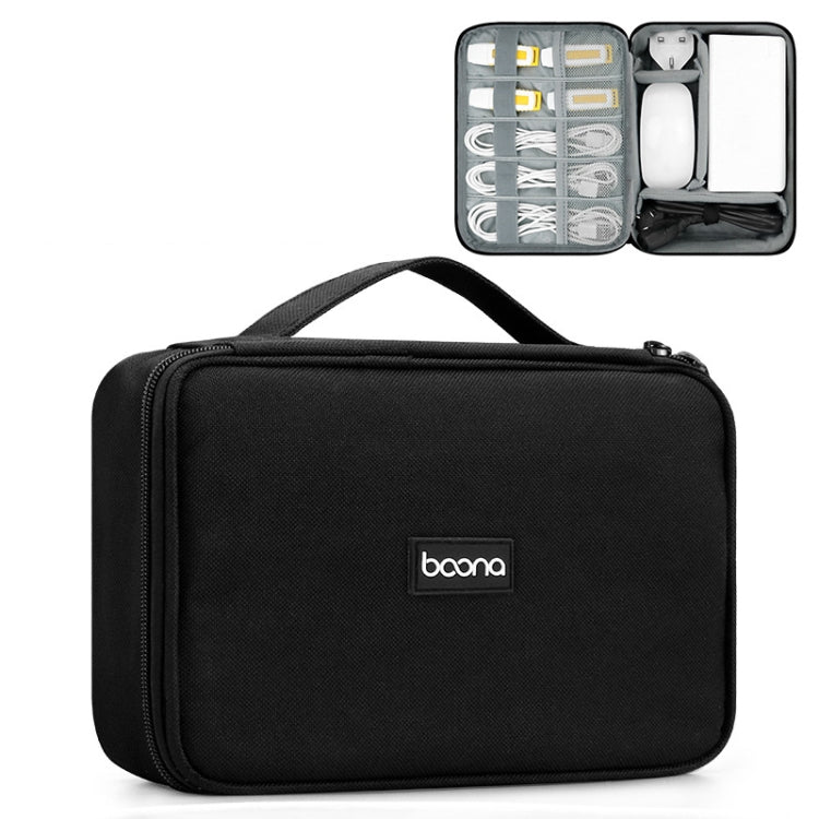 Bolsa de almacenamiento digital con cable de datos para auriculares multifuncional Baona, especificaciones:, Single-layer (Gray), Single-layer (Black), 2-layer (Gray), 2-layer (Black), Single-Layer Box (Gray), Single-Layer Box (Black), 2-layer Box (Gra...