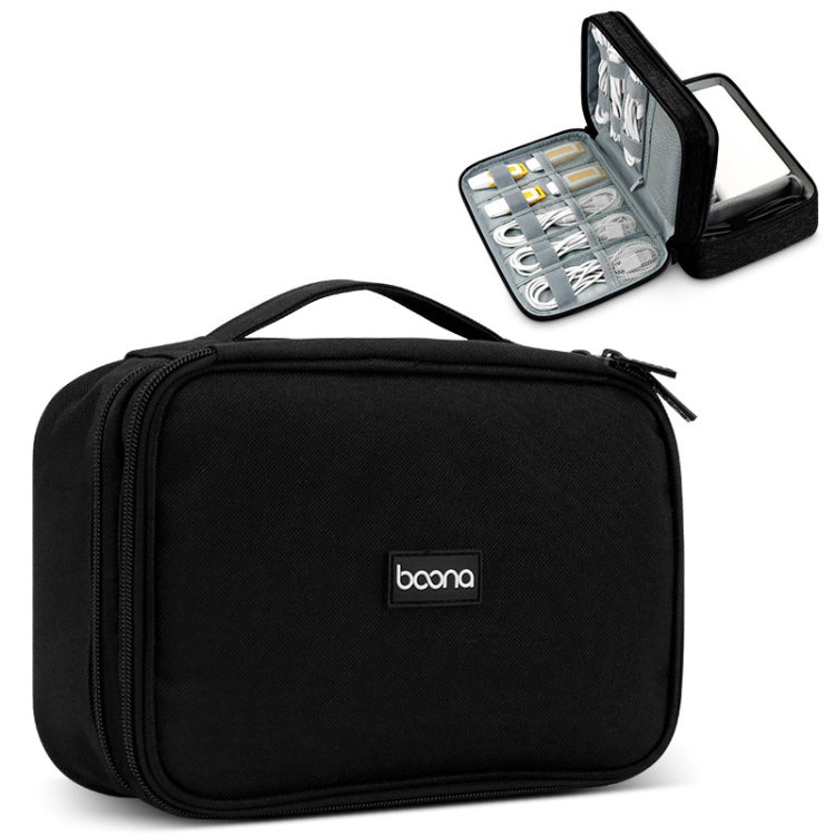 Bolsa de almacenamiento digital con cable de datos para auriculares multifuncional Baona, especificaciones:, Single-layer (Gray), Single-layer (Black), 2-layer (Gray), 2-layer (Black), Single-Layer Box (Gray), Single-Layer Box (Black), 2-layer Box (Gra...