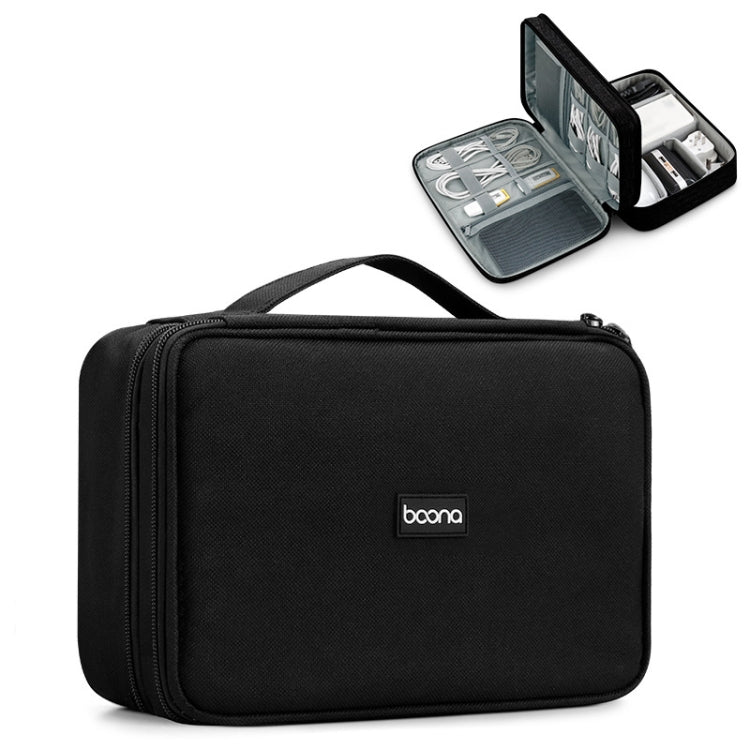 Bolsa de almacenamiento digital con cable de datos para auriculares multifuncional Baona, especificaciones:, Single-layer (Gray), Single-layer (Black), 2-layer (Gray), 2-layer (Black), Single-Layer Box (Gray), Single-Layer Box (Black), 2-layer Box (Gra...