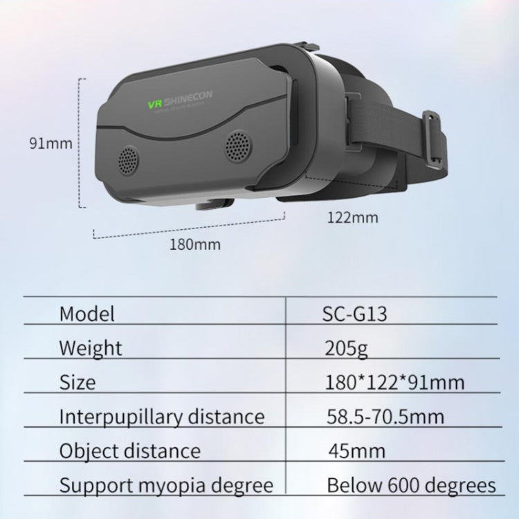 VR SHINECON G13 Gafas de realidad virtual VR Teléfono móvil Juego de películas Gafas digitales 3D, G13