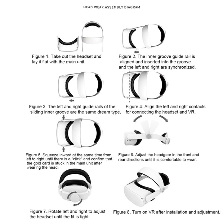 Para Oculus Quest 2 VR SHINECON OS01 Correa ajustable todo en uno para la cabeza Accesorios VR, OS01 Head Strap