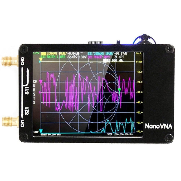 NANOVNA-H versión mejorada 2,8 pulgadas TFT 50Khz-1,5 Ghz Analizador de antena de red vectorial MF HF VHF UHF con tarjeta SD, 2.8 Inch