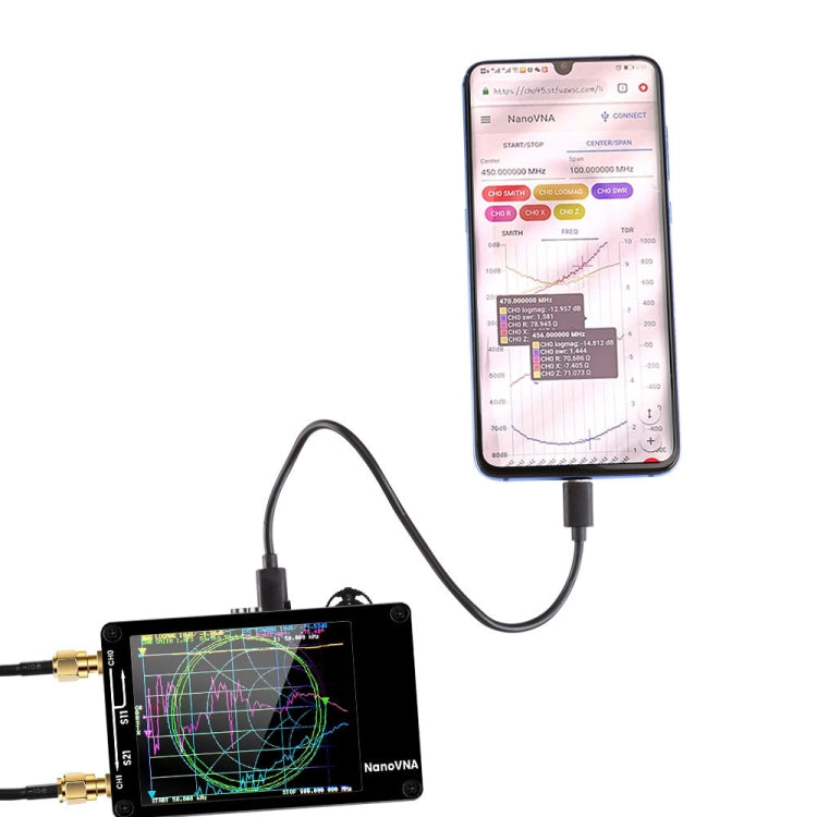 NANOVNA-H versión mejorada 2,8 pulgadas TFT 50Khz-1,5 Ghz Analizador de antena de red vectorial MF HF VHF UHF con tarjeta SD, 2.8 Inch