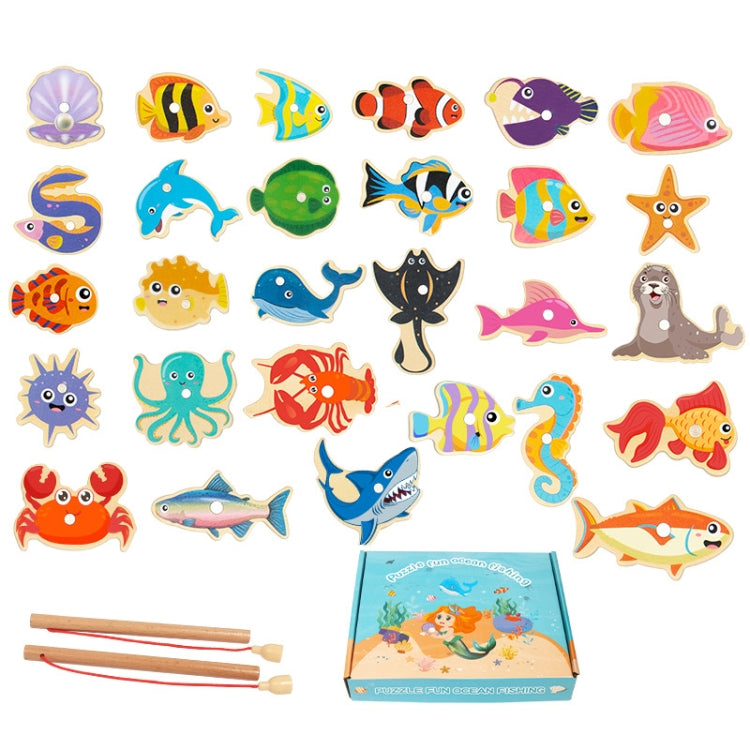 Juguetes de rompecabezas de pesca marina para niños magnéticos de madera, estilo:, Boxed 28 Fish, Barrel 20 Fish, Barrel 28 Fish, Barrel 38 Fish