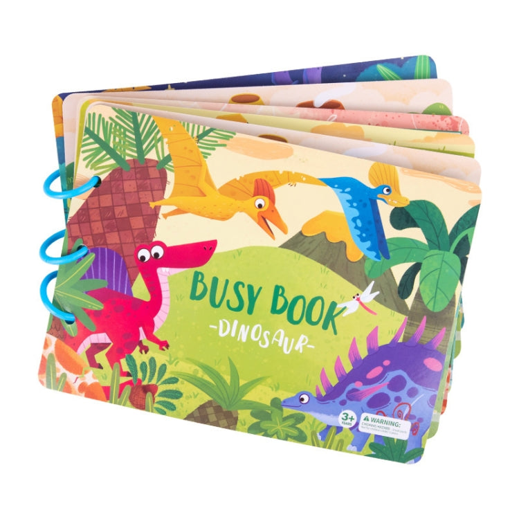 Niños Enseñanza temprana Dibujos animados Inteligencia Desarrollo Juguetes Pegar repetidamente Libro, Dinosaur, Farm, Traffic, Life