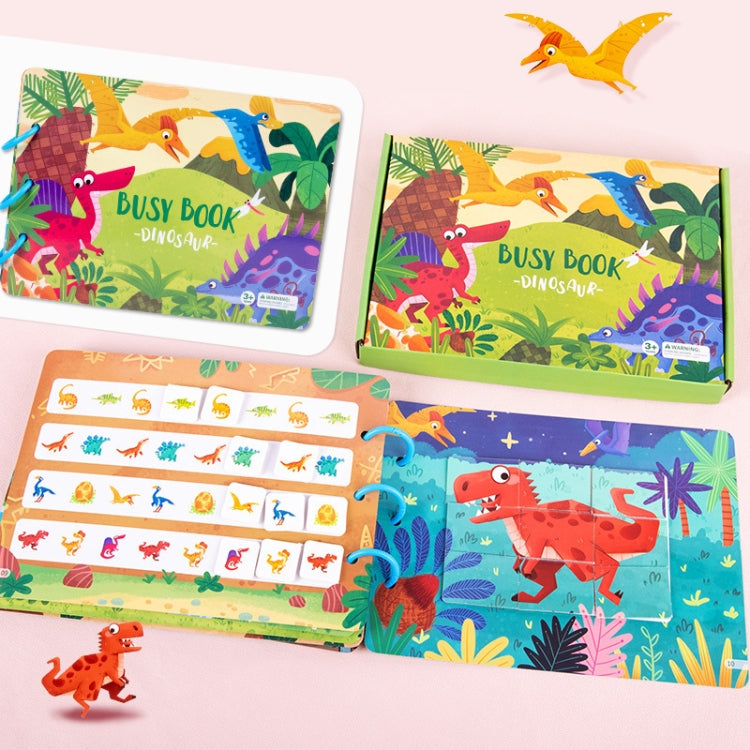 Niños Enseñanza temprana Dibujos animados Inteligencia Desarrollo Juguetes Pegar repetidamente Libro, Dinosaur, Farm, Traffic, Life