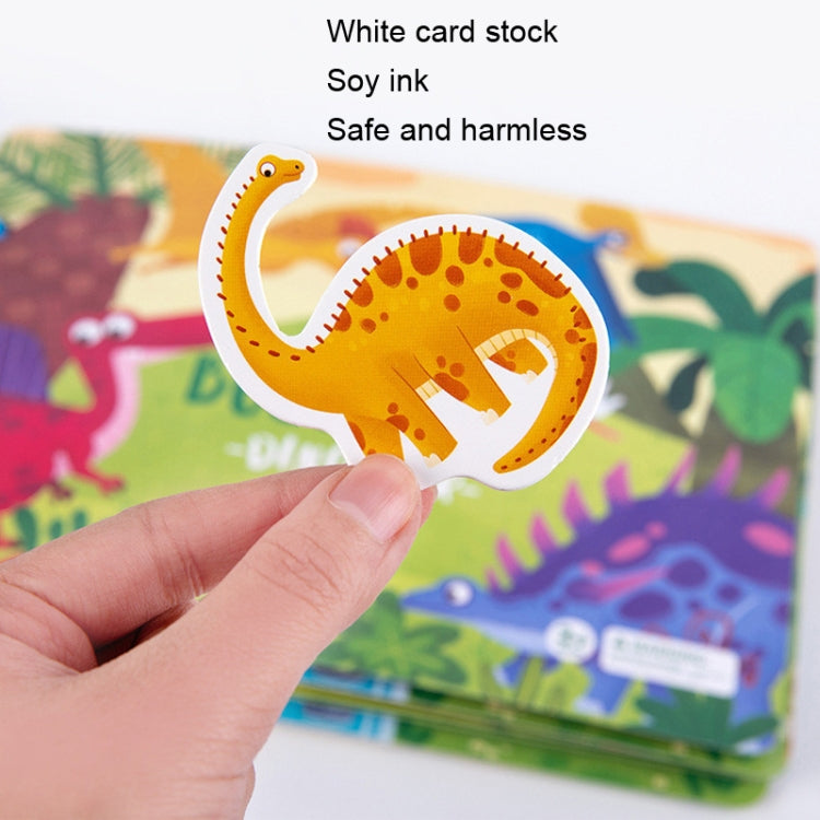 Niños Enseñanza temprana Dibujos animados Inteligencia Desarrollo Juguetes Pegar repetidamente Libro, Dinosaur, Farm, Traffic, Life
