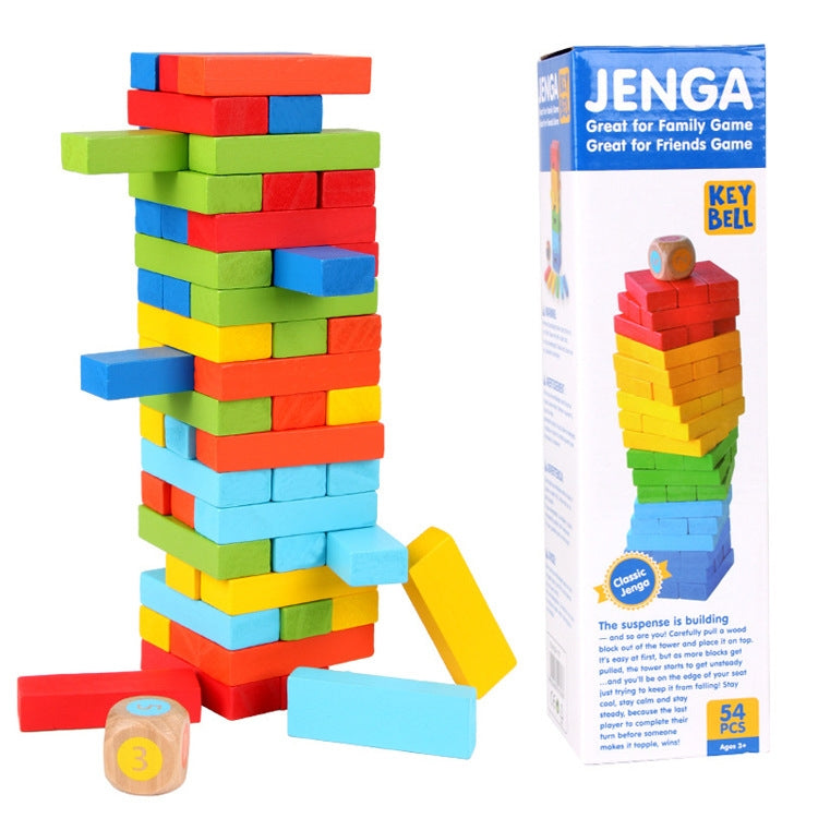 Juego de escritorio de juguete de Menochi para niños altos y apilados de colores, 54pcs