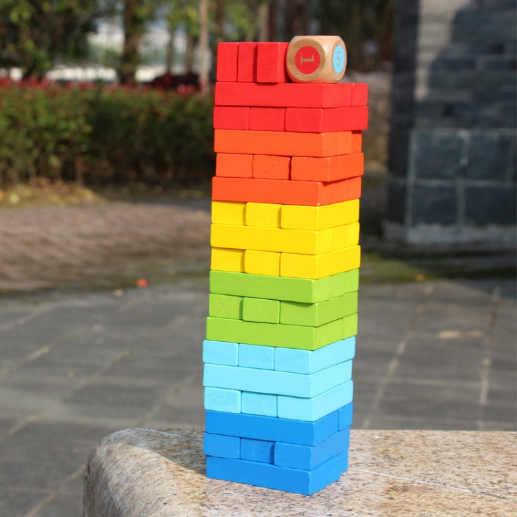 Juego de escritorio de juguete de Menochi para niños altos y apilados de colores, 54pcs