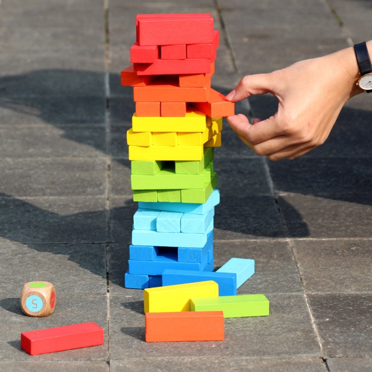 Juego de escritorio de juguete de Menochi para niños altos y apilados de colores, 54pcs