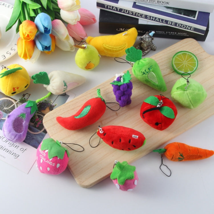Llavero con colgante de bolsa de felpa para frutas y verduras, 5 uds., 10cm